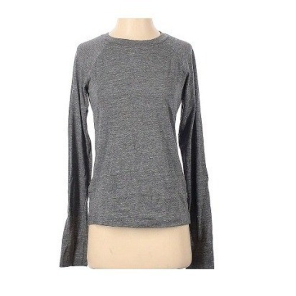 Nation LTD Heather Gray Raglan Cotton Blend Tee Long Sleeve Top S Minimalist